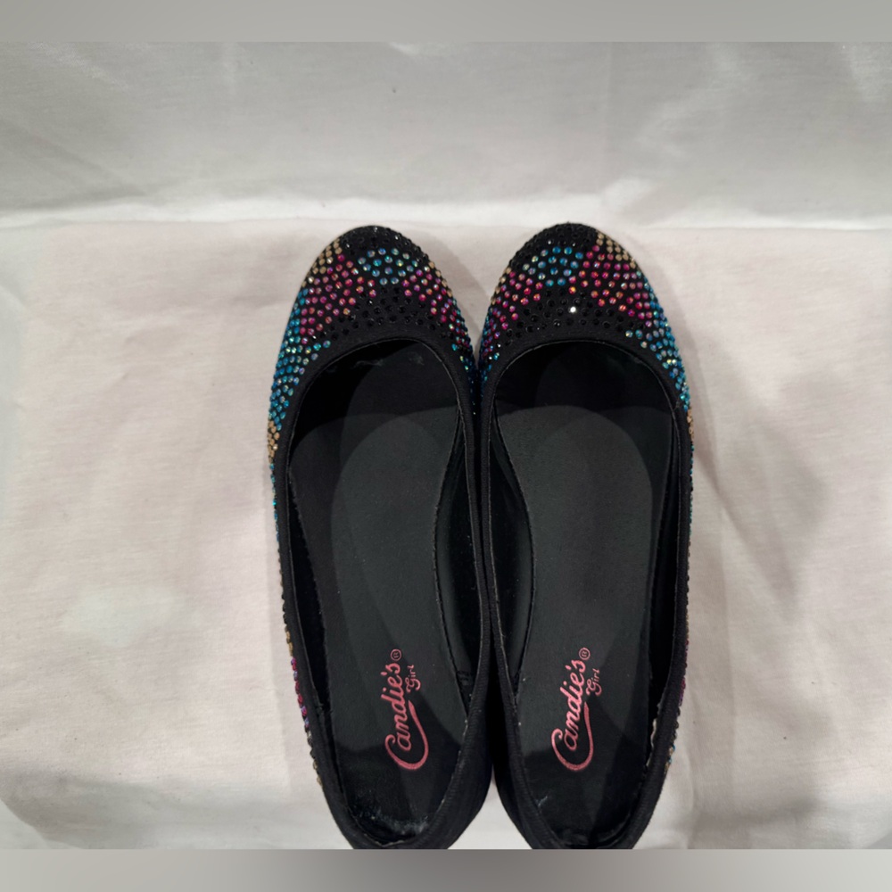 Candie's Black Rhinestone Flats